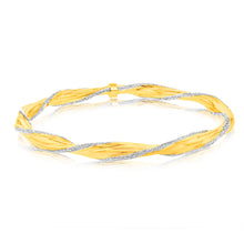 Load image into Gallery viewer, 9ct Yellow Gold Silverfilled Stardust Twisted Bangle