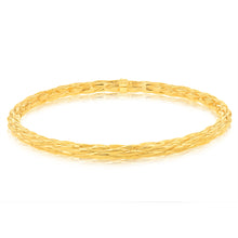 Load image into Gallery viewer, 9ct Yellow Gold Silverfilled Fancy Textured Bangle