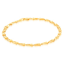 Load image into Gallery viewer, 9ct Yellow Gold Silver Filled Fancy19cm Bracelet