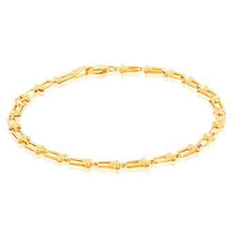 9ct Yellow Gold Silver Filled Fancy19cm Bracelet