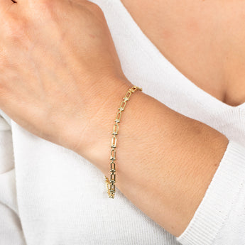 9ct Yellow Gold Silver Filled Fancy19cm Bracelet