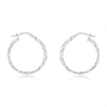 Load image into Gallery viewer, 9ct White Gold Silverfilled Fancy Twisted 20mm Earrings