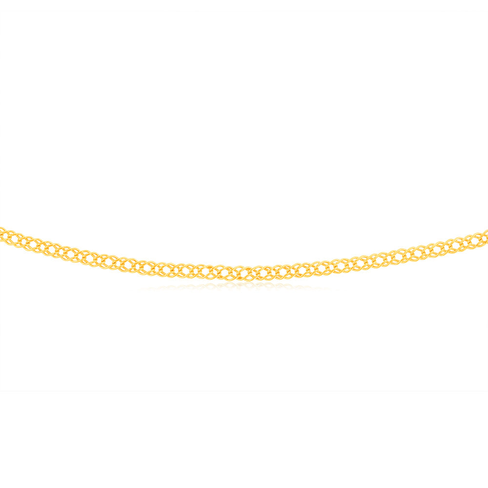 9ct Yellow Gold  Double Curb Fancy 50cm Chain