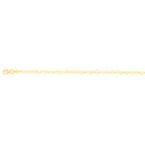 9ct Yellow Gold Fancy Heart 19cm Bracelet