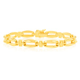 9ct Yellow Gold Silver-filled Fancy 19cm Bracelet