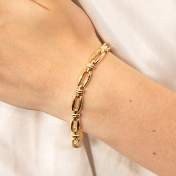 9ct Yellow Gold Silver-filled Fancy 19cm Bracelet