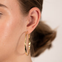 Load image into Gallery viewer, 9ct Yellow Gold Silverfilled Plain Hoop Earrings