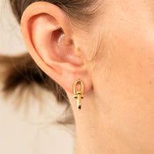 Load image into Gallery viewer, 9ct Yellow Gold Silverfilled Link Drop Stud Earring