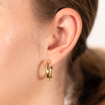 9ct Yellow Gold Silver Filled Plain Hoop Earrings