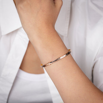 9ct Rose Gold Silver Filled 4mm Wide Roman Numeral 65mm Bangle