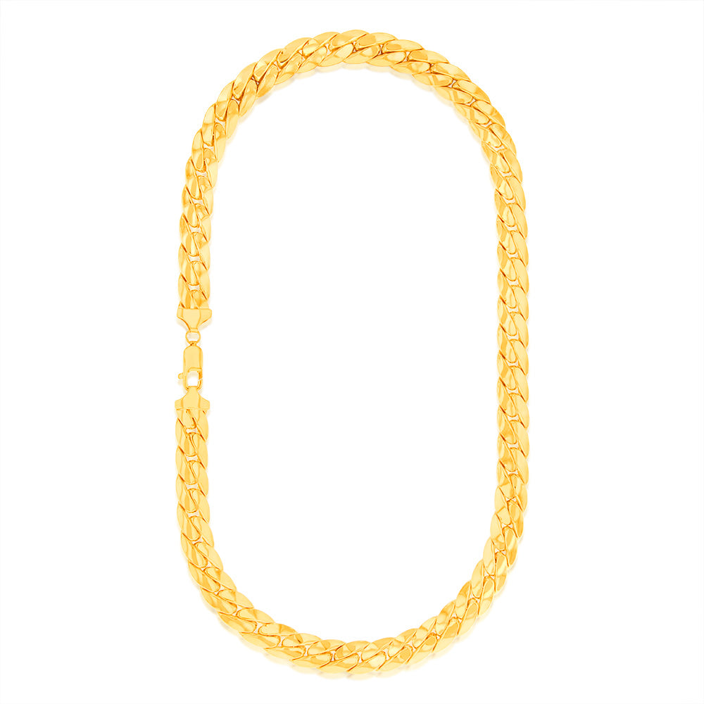 9ct Yellow Gold Silver-filled Fancy 50cm Chain