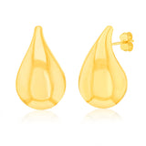 9ct Yellow Gold Silver-filled Polished Tear Drop Stud Earrings