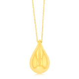9ct Yellow Gold Silver filled Polished Tear Drop Pendant On Chain