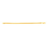 9ct Yellow Gold Silverfilled Square Snake 21cm Bracelet