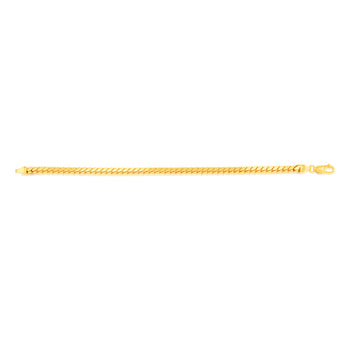 9ct Yellow Gold Silverfilled Square Snake 21cm Bracelet