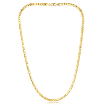 9ct Yellow Gold Silver Filled Square Snake 55cm Chain