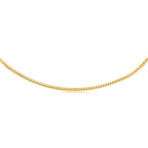 9ct Yellow Gold Silver Filled Square Snake 55cm Chain