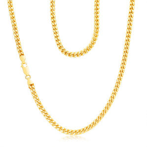 9ct Yellow Gold Silver Filled Diamond Cut Two Tone Square Snake 55cm Chain