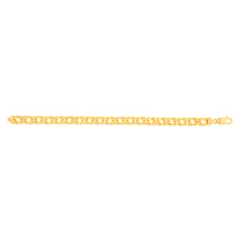 9ct Yellow Gold Silverfilled Double Curb 21cm Bracelet