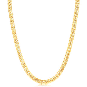 9ct Yellow Gold  Silver Filled Curb 55cm Chain