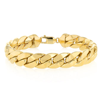9ct Yellow Gold Silverfilled Curb 22cm Bracelet