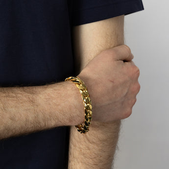 9ct Yellow Gold Silverfilled Curb 22cm Bracelet