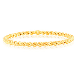 9ct Yellow Gold Silverfilled Fancy 65mm Bangle