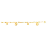 9ct Yellow Gold Silverfilled Heart Charm 19.7cm Bracelet