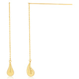 9ct Yellow Gold Silverfilled Small Teardrop Threader Earrings