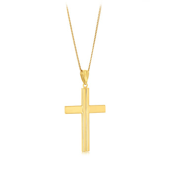 9ct Yellow Gold Silverfilled Plain Cross Pendant