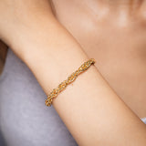 9ct Yellow Gold Silverfilled Twist Rope 120 Gauge 19cm Bracelet