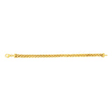 9ct Yellow Gold Silverfilled Wheat 150 Gauge 20cm Bracelet