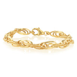 9ct Yellow Gold Silverfilled Fancy Textured And Plain Links 20cm Bracelet