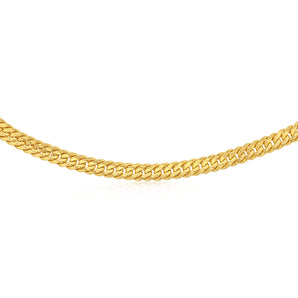 9ct Yellow Gold Silver Filled 210 Gauge Tight Curb 55cm Chain