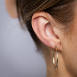 9ct Yellow And White Gold Two Tone Silverfilled Tube Earrings