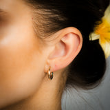 9ct Yellow White And Rose Gold Tricolour Silverfilled Superlight Stamped Hoop Earrings