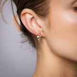 9ct Yellow And White Two Tone Gold 3/4th Hoop Earrings