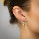 9ct Yellow And White Two Tone Gold Silverfilled Twisted Hoop Earrings