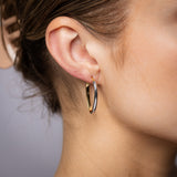 9ct Yellow Gold And White Two Tone Gold Silverfilled Fancy Hoop Earrings