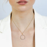 9ct Yellow Gold Silverfilled Crystals Circle Of Life Pendant