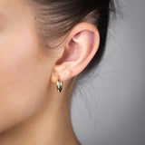 9ct Yellow Gold Silverfilled Polished Tube 15mm (External) Hoop Earrings