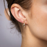 9ct Two Tone Gold Silverfilled Patterned Hoop Earrings