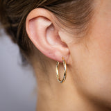 9ct Yellow Gold Silverfilled Patterned Hoop Earrings