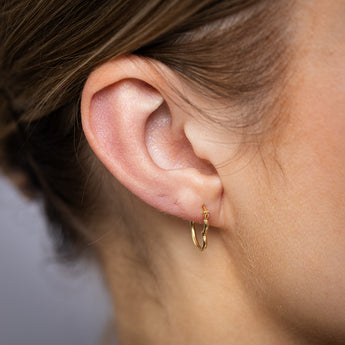 9ct Yellow Gold Silverfilled Heart Shaped Hoop Earrings