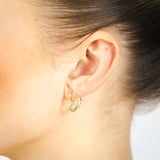 9ct Yellow Gold Silverfilled Patterned Heart Shaped Hoop Earrings