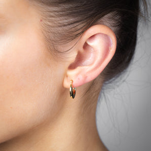9ct Yellow Gold Silverfilled Polished Creole Hoop Earrings