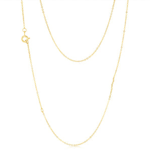 9ct Yellow Gold Silver Filled Fine 40+5cm Chain