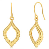 9ct Yellow Gold Silverfilled Diamond Shaped Open Drop Earrings