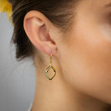 9ct Yellow Gold Silverfilled Diamond Shaped Open Drop Earrings
