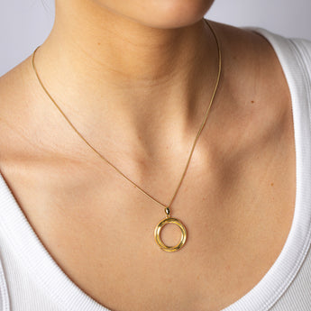 9ct Two Toned Gold Silverfilled Fancy Circle Of Life Pendant